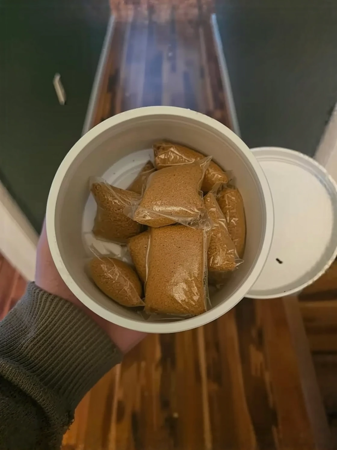 Customer photo of septic tank additive product packaging and contents