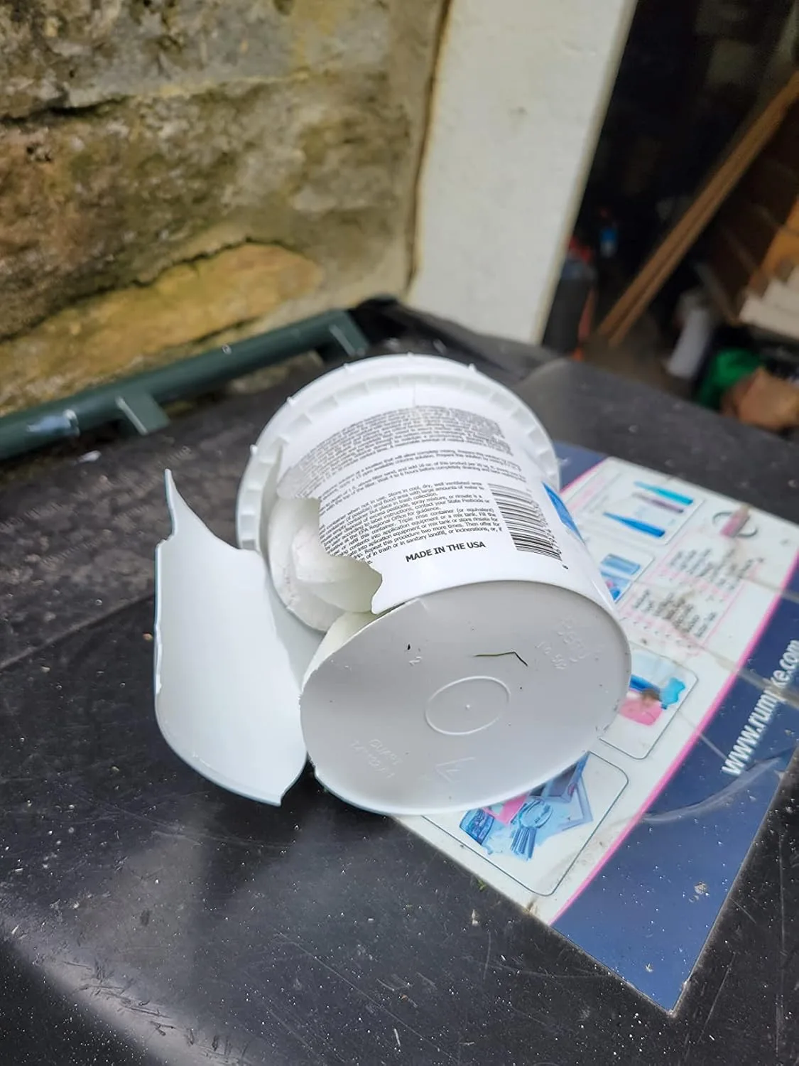 Customer photo of aerobic treatment unit showing interior tank components and maintenance access points