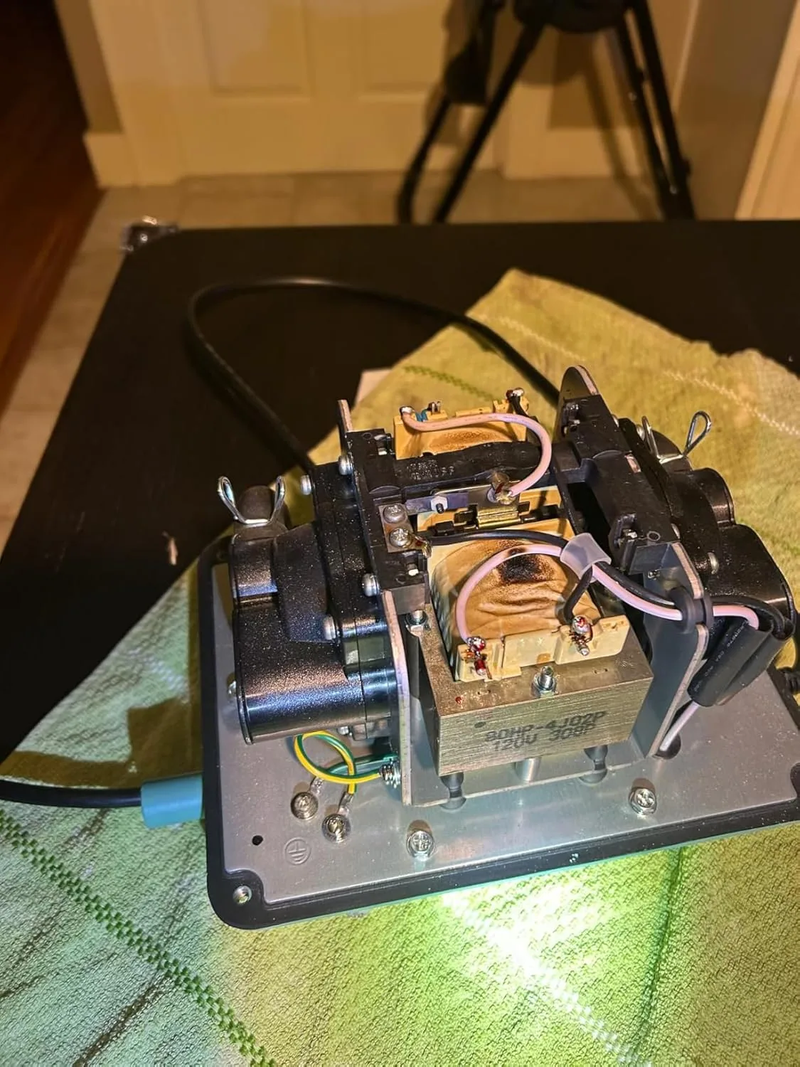 Customer photo of septic air pump replacement kit with components laid out